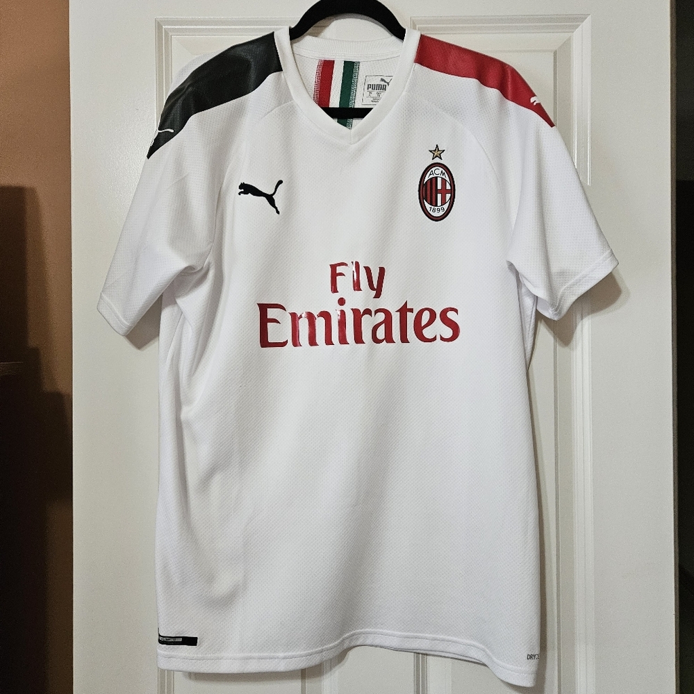 Ibrahimovic AC Milan White Puma Jersey with Red and Black Details
